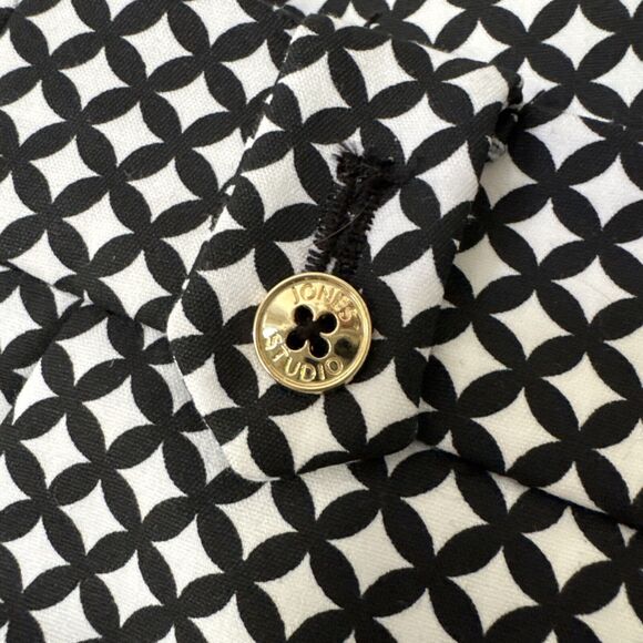 Women's Geometric Print Office Pants Stretch Black White Pockets Formal Size 6 - Picture 7 of 16